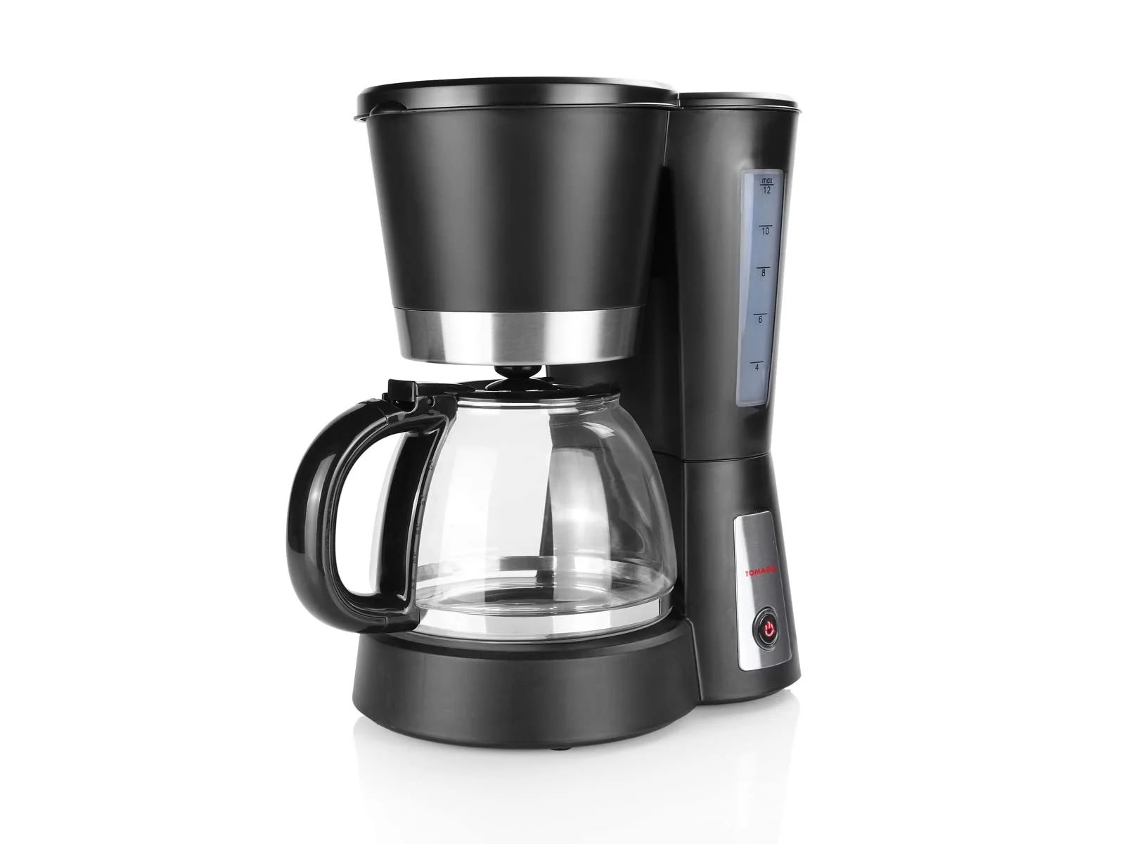 Кофеварка фильтрационная на 12 чашек со стеклянным кувшином постоянным фильтром и функцией подогрева Черная, фото №3