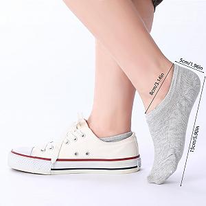 Носки-следки Без бренда 35-39 Невидимые носки Черный, хаки, светло-серый, белый, бежевый, 35 (10 пар) synthetic.ua - Фото 1