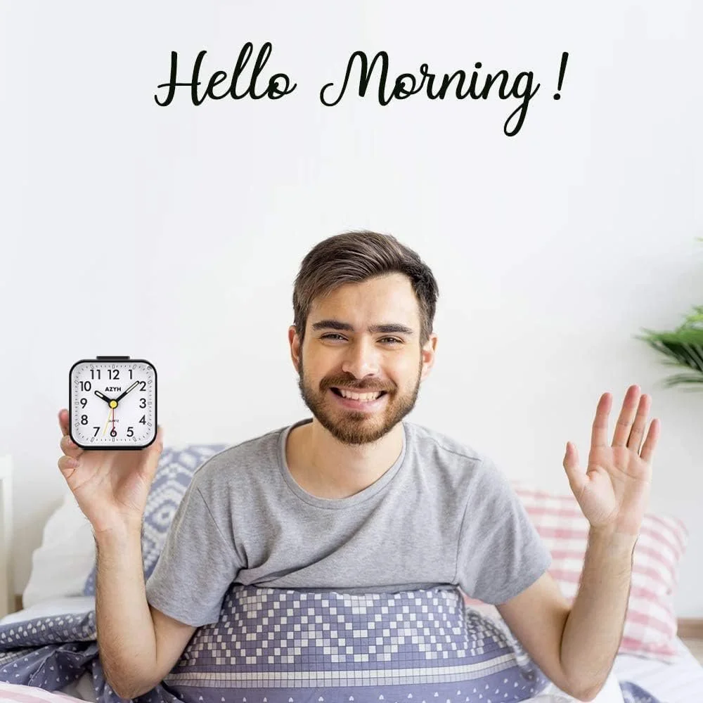 Аналоговий будильник Azyh Безшумний з підсвіткою, функція повтору, фото №7