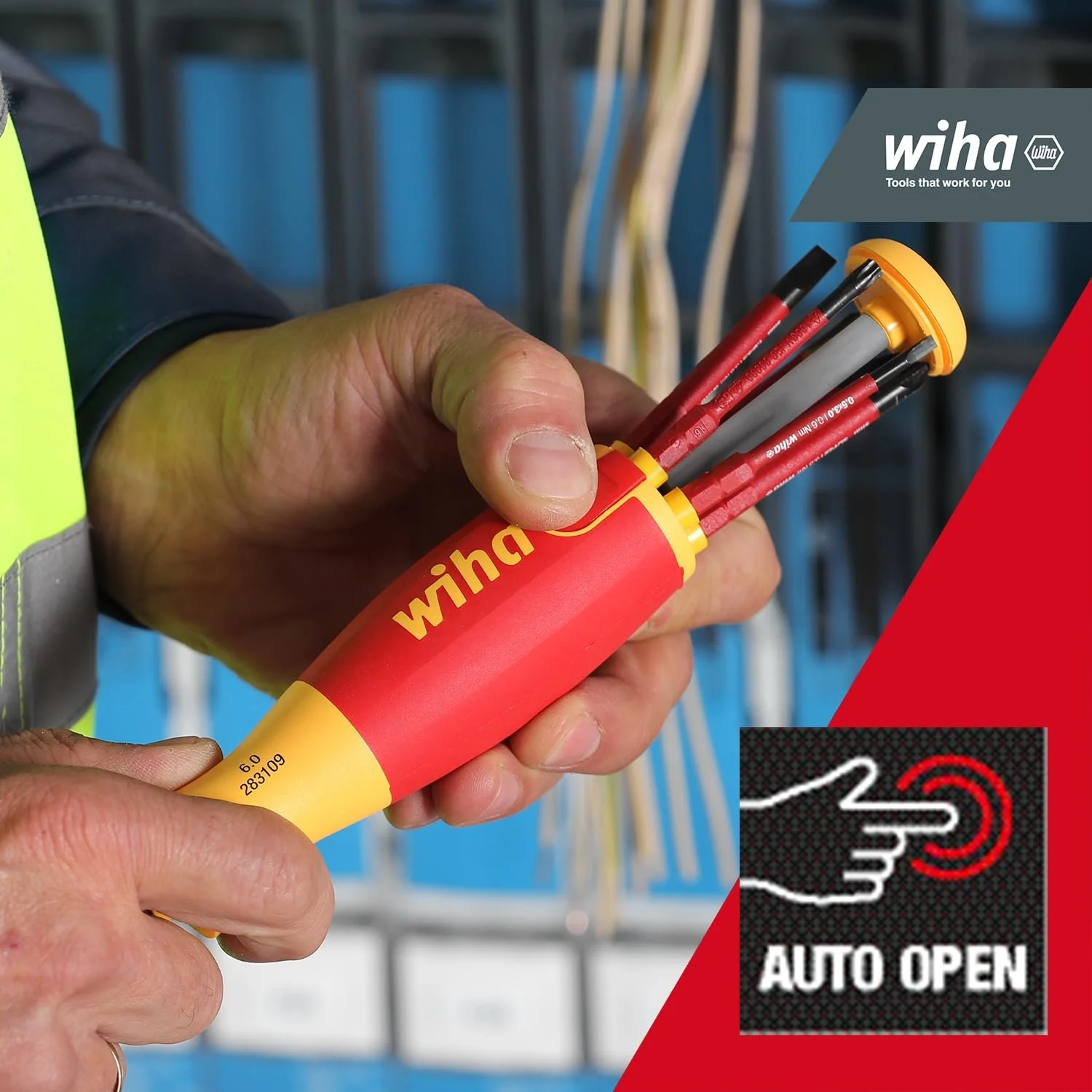 Викрутка з магазином біт Wiha LiftUp Electric 38612 Phillips, шліц з 6 SlimBits у блістері, фото №4