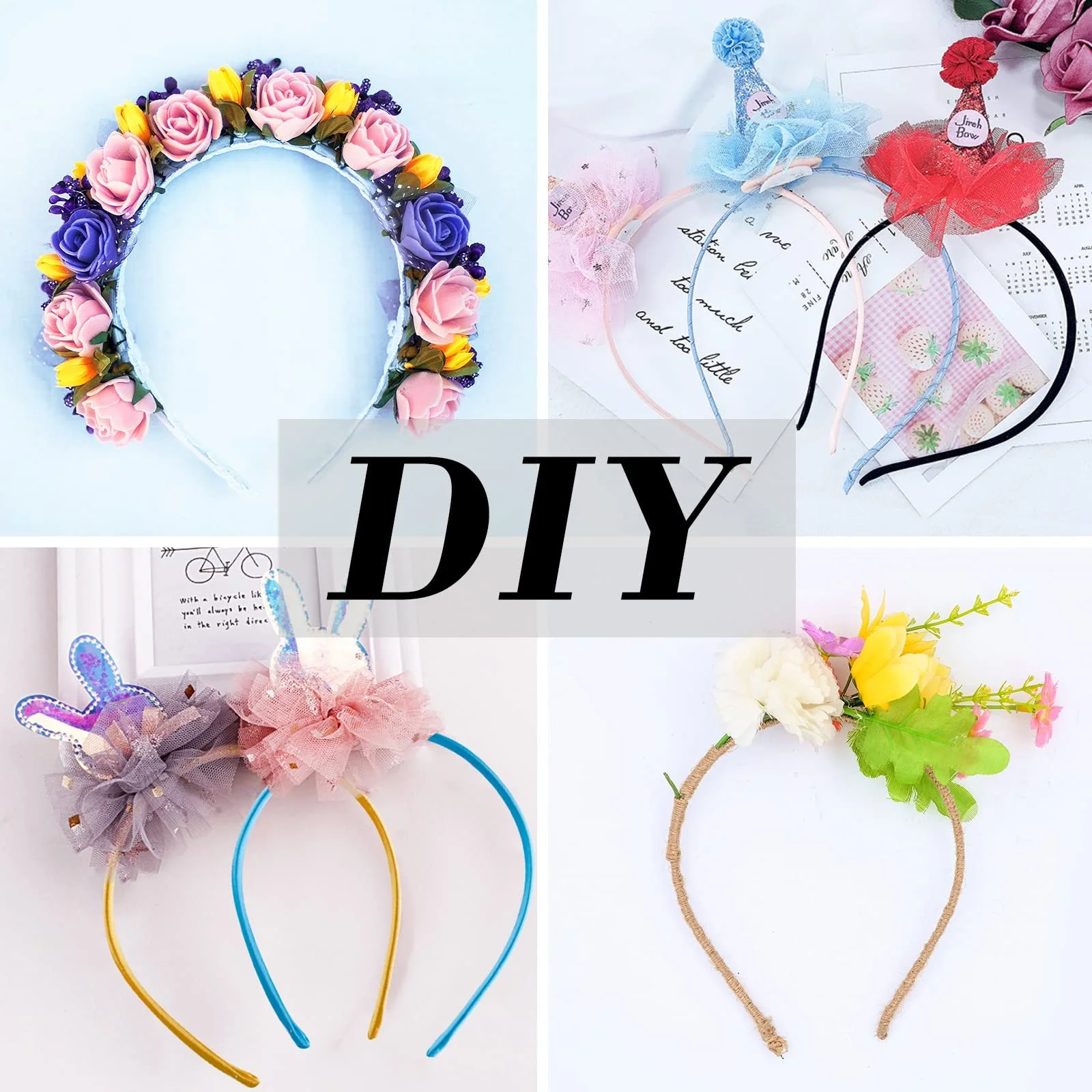 Обруч SIQUK, 18 штук, атласний, 1 см, різнокольоровий, фото №6