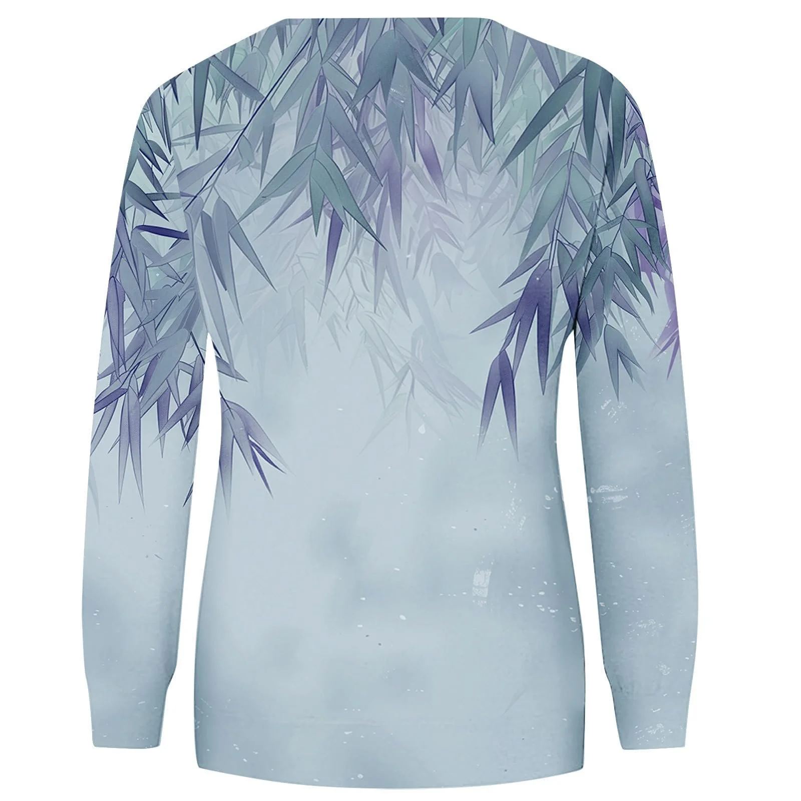 Пуловер Komiseup Однотонный Женский Свитшот Oversized Круглый вырез Длинный рукав Осень Зима Пуловер Элегантный Цветочный принт Лонгшерт Свободный Повседневный Спортивный свитшот для девушек-подростков без капюшона 09, фото №5