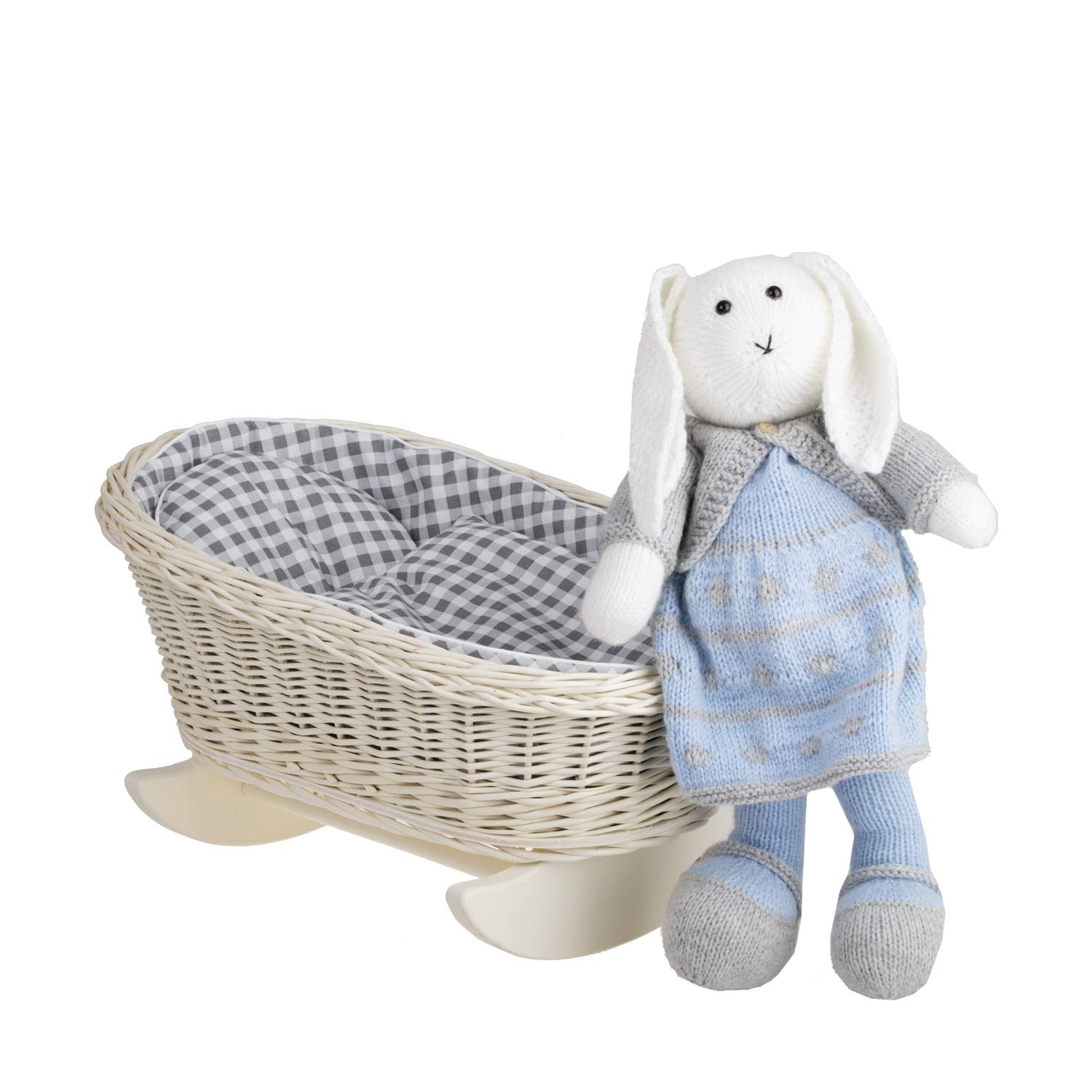 Ліжечко e-wicker24 Плетене Виготовлене Вручну Ліжечко для Ляльок Плетене Ліжко-Гойдалка, фото №3