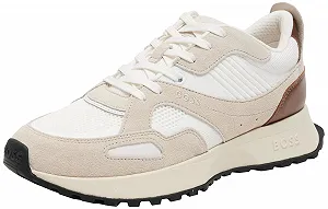 Кросівки BOSS Jonah Runn з трикотажними деталями та полірованою шкіряною обробкою - Фото 1