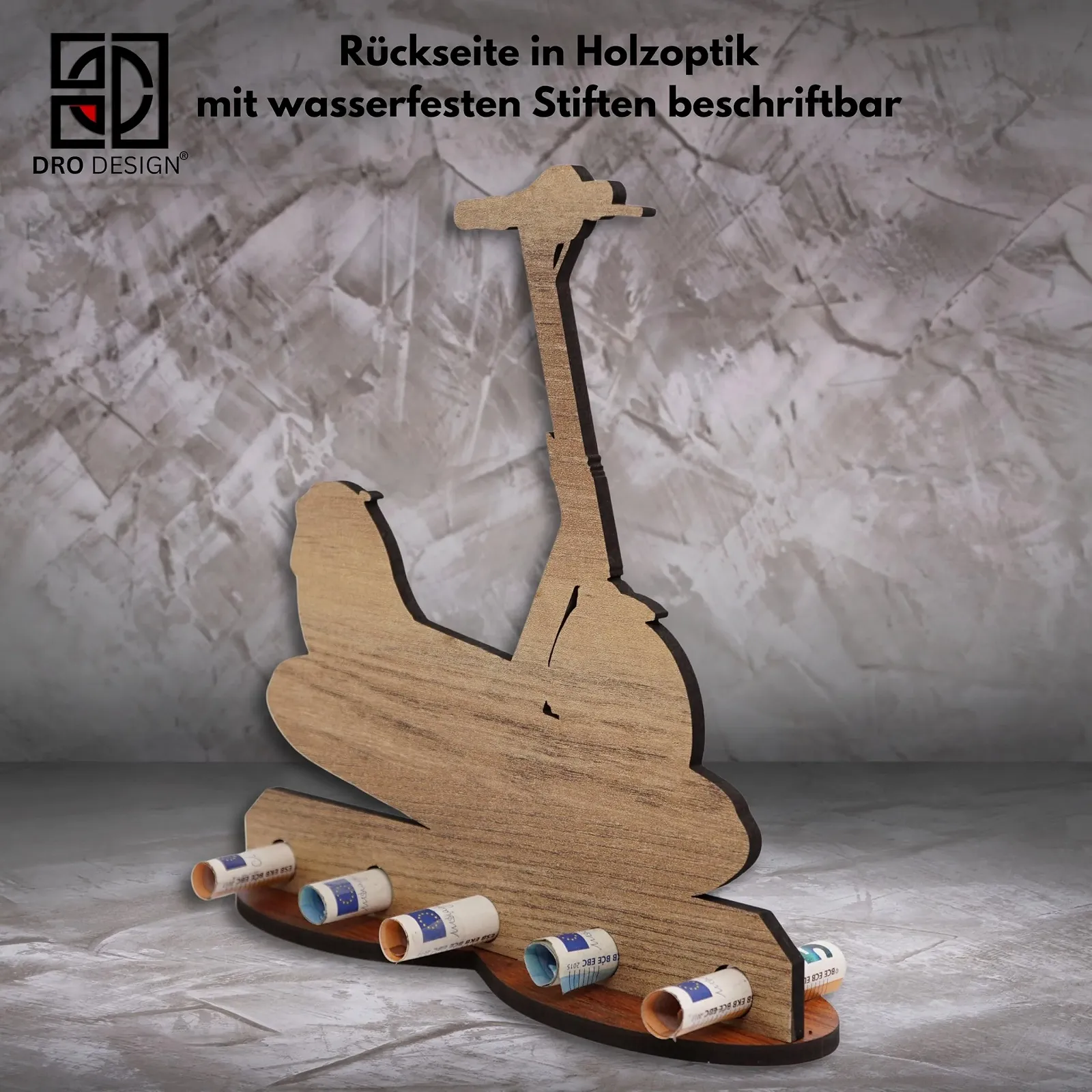 Креативний грошовий подарунок DRO Design Дерев'яний E-Scooter Прикраса, фото №6 Креативний грошовий подарунок DRO Design Дерев'яний E-Scooter Прикраса, фото №6