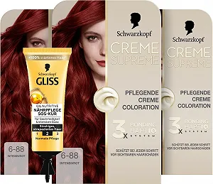 Фарба для волосся Schwarzkopf Creme Supreme Coloration 6-88 Інтенсивний Червоний (3 x 182 мл) - Фото 1