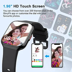 Смарт-часы Мужские с функцией звонка, 1.96 Дюймы HD, Монитор сердечного ритма SpO2, Монитор стресса и сна, 113+ Спортивных режимов, IP68 Водонепроницаемый для Android iOS Черный, 2025 synthetic.ua - Фото 1