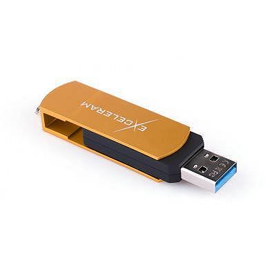 USB флеш-накопичувач Exceleram 128GB P2 Series Gold/Black USB 3.1 Gen 1 EXP2U3GOB128, фото №5