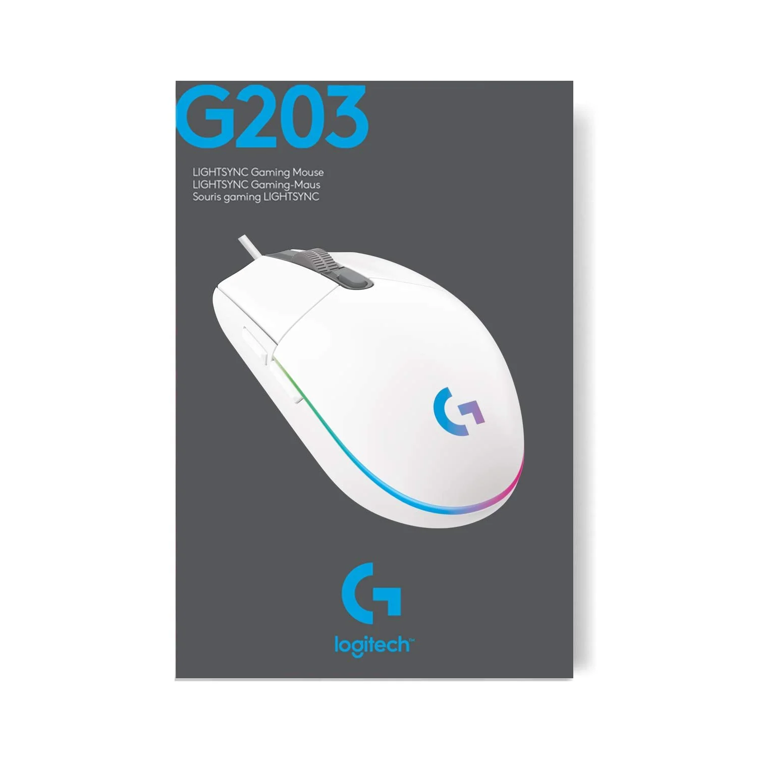 Миша Ігрова Logitech G203 LIGHTSYNC RGB 8000 dpi Білий, фото №10 Миша Ігрова Logitech G203 LIGHTSYNC RGB 8000 dpi Білий, фото №10