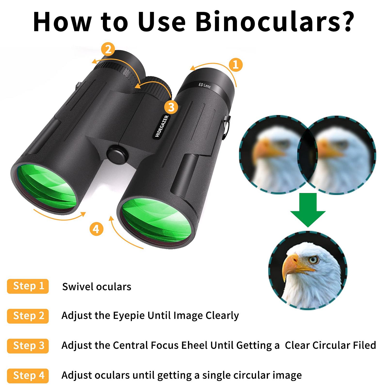 Бінокль Компактний Високої потужності Великого огляду Нічного бачення Перегляд птахів Полювання, фото №5