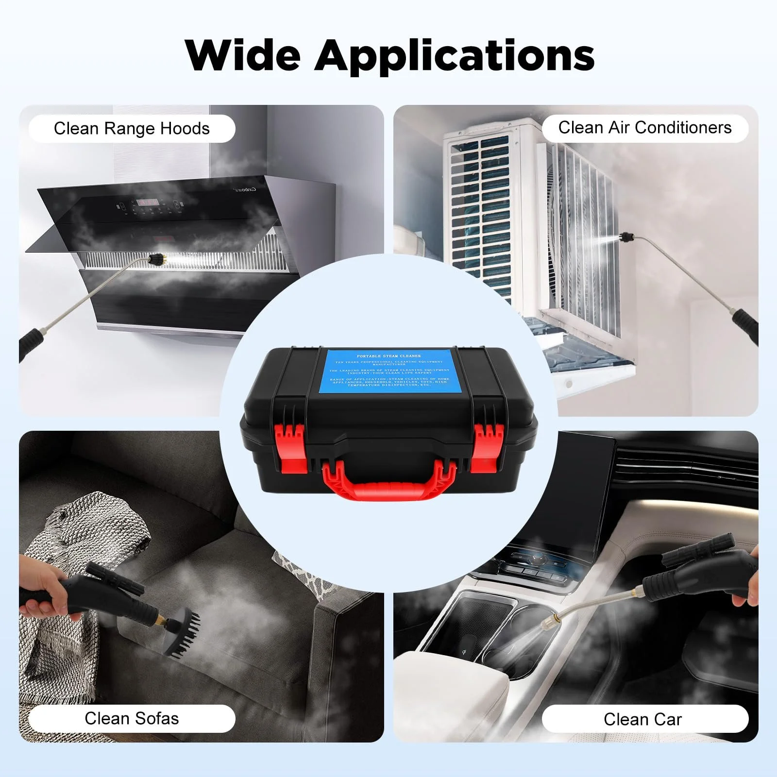 Пароочисник 3000 Вт 220 В 6 швидкостей 3-3.5 бар для дому та автомобіля, фото №7