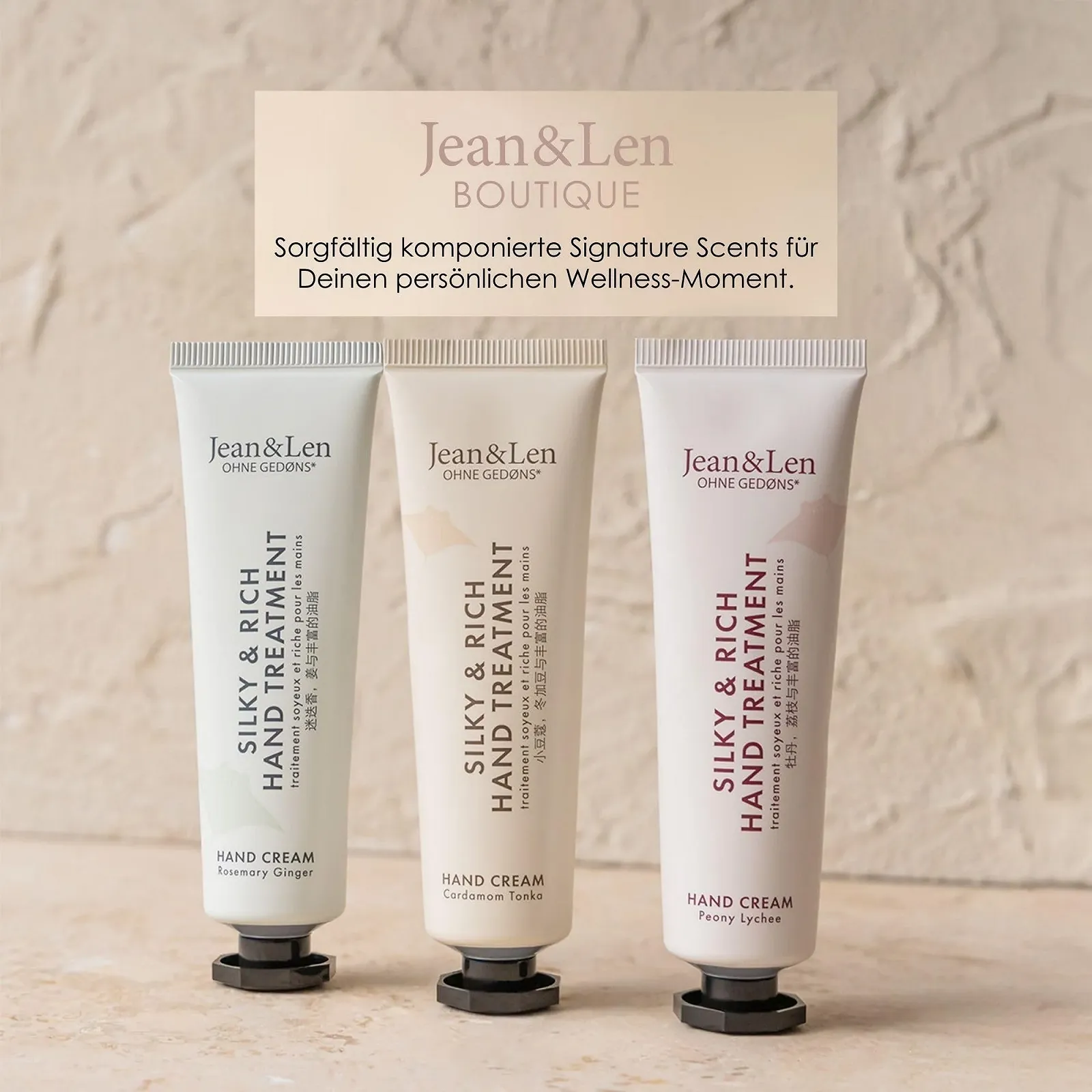 Крем для рук Jean & Len Mini Silky & Rich Treatment Півонія & Лічі, 30 мл, фото №7