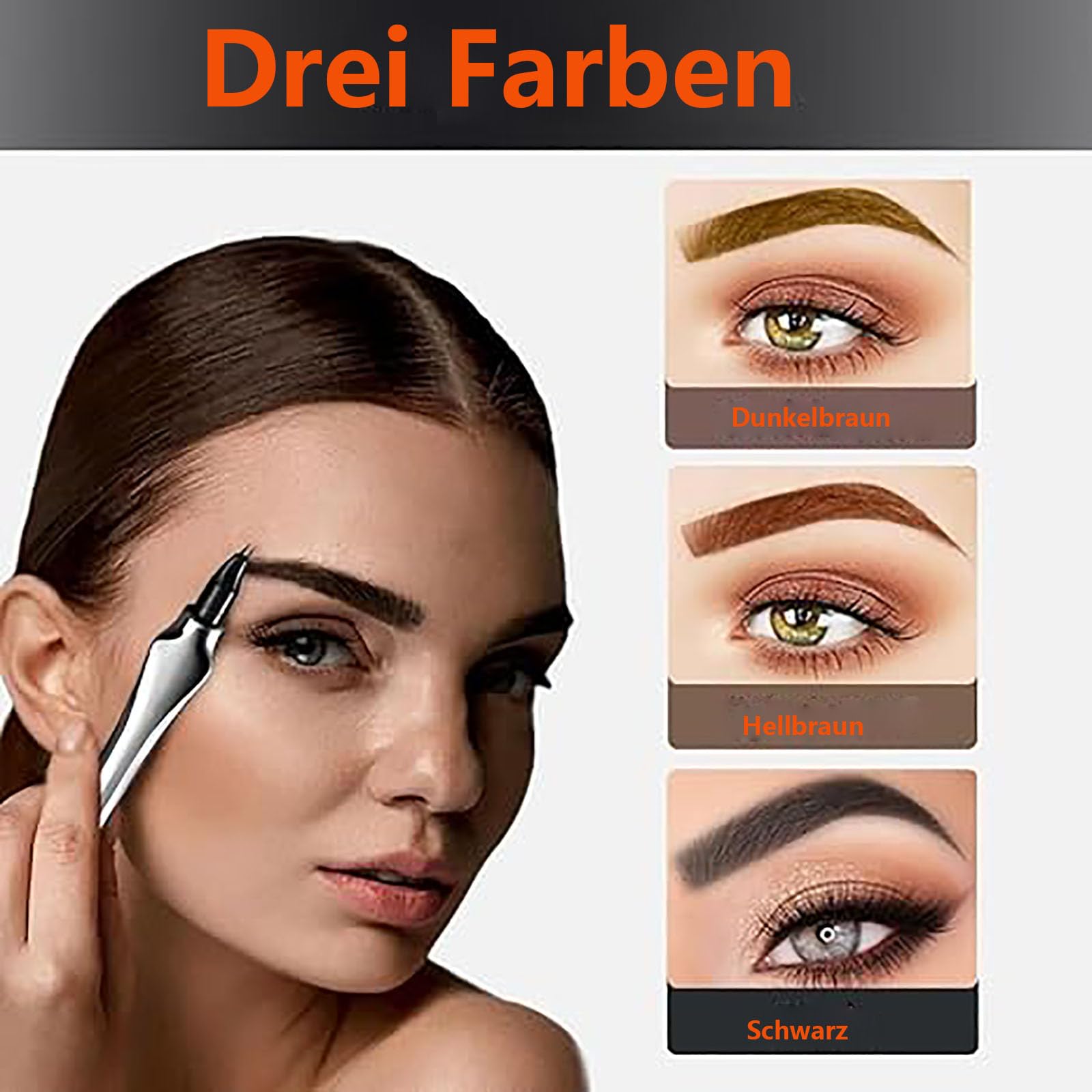 Олівець для брів Two-part 3D срібний, фото №4