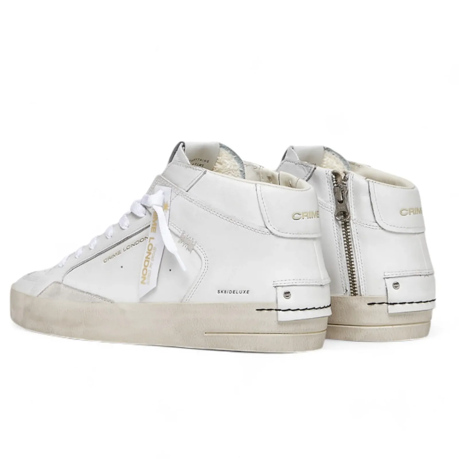 Кросівки Crime London Sk8 Deluxe Mid Білий, фото №3