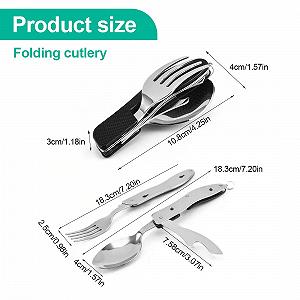 Раскладной набор для походов KSIUW Camping Cutlery 6 в 1 нержавеющая сталь synthetic.ua - Фото 1
