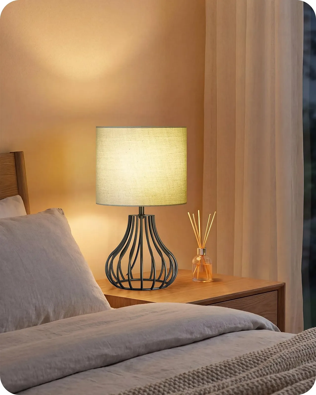 Настільна лампа ZJ10TLD05 лофт E27 з кабелем та LED лампою зелений чорний, фото №7