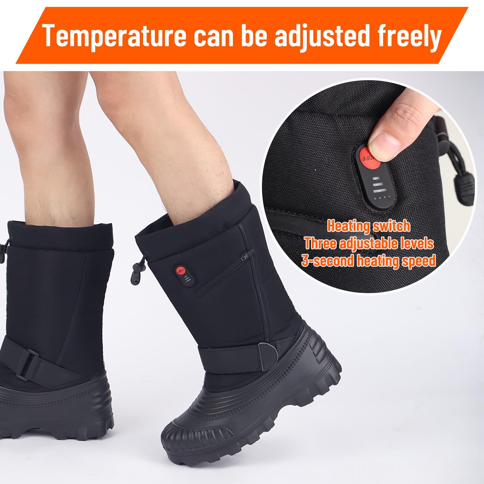 Зимние термо-ботинки OHAANYY с подогревом для мужчин, фото №4