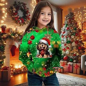 Худи Девочка Праздничный принт Цвет synthetic.ua - Фото 1