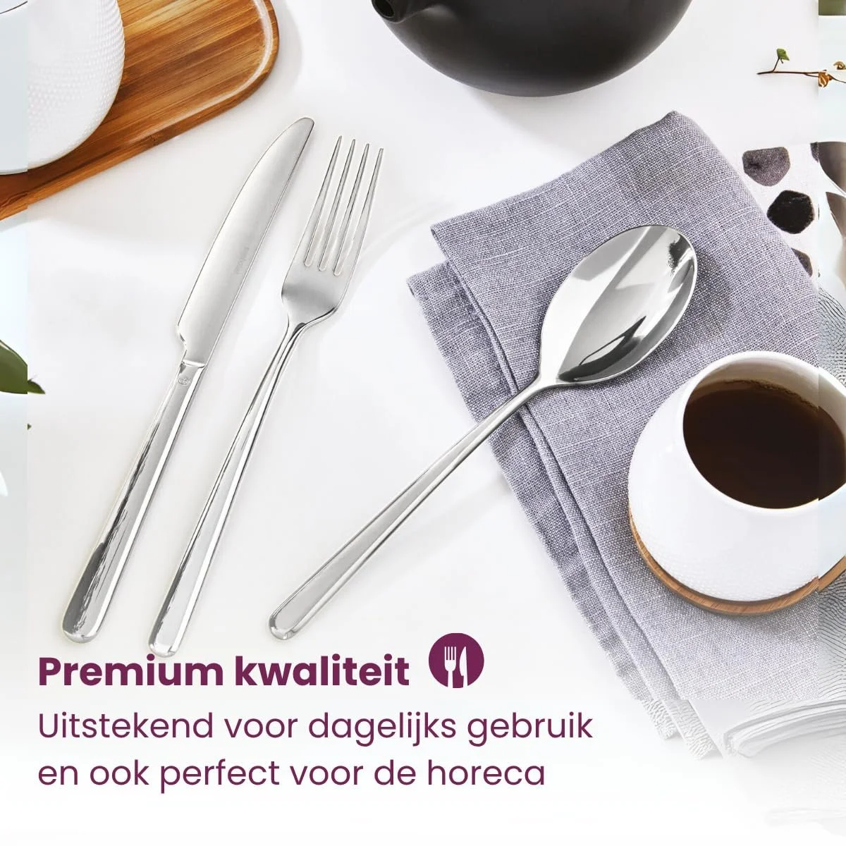 Набір столових приборів з нержавіючої сталі 18/10, 24 предмети, фото №5 Набір столових приборів з нержавіючої сталі 18/10, 24 предмети, фото №5