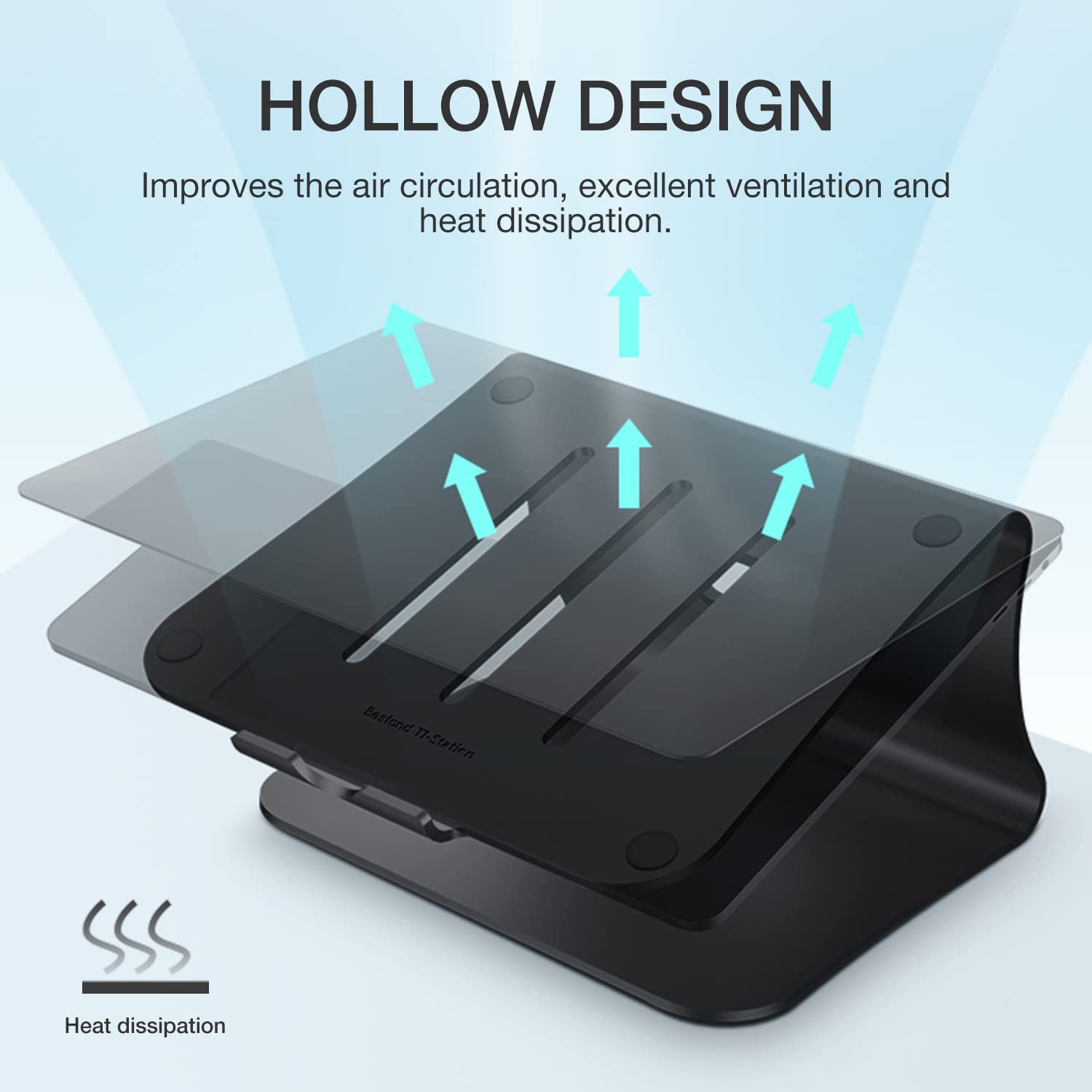 Підставка для ноутбука алюмінієва для Apple MacBook та всіх ноутбуків (запатентована) (чорна), фото №5