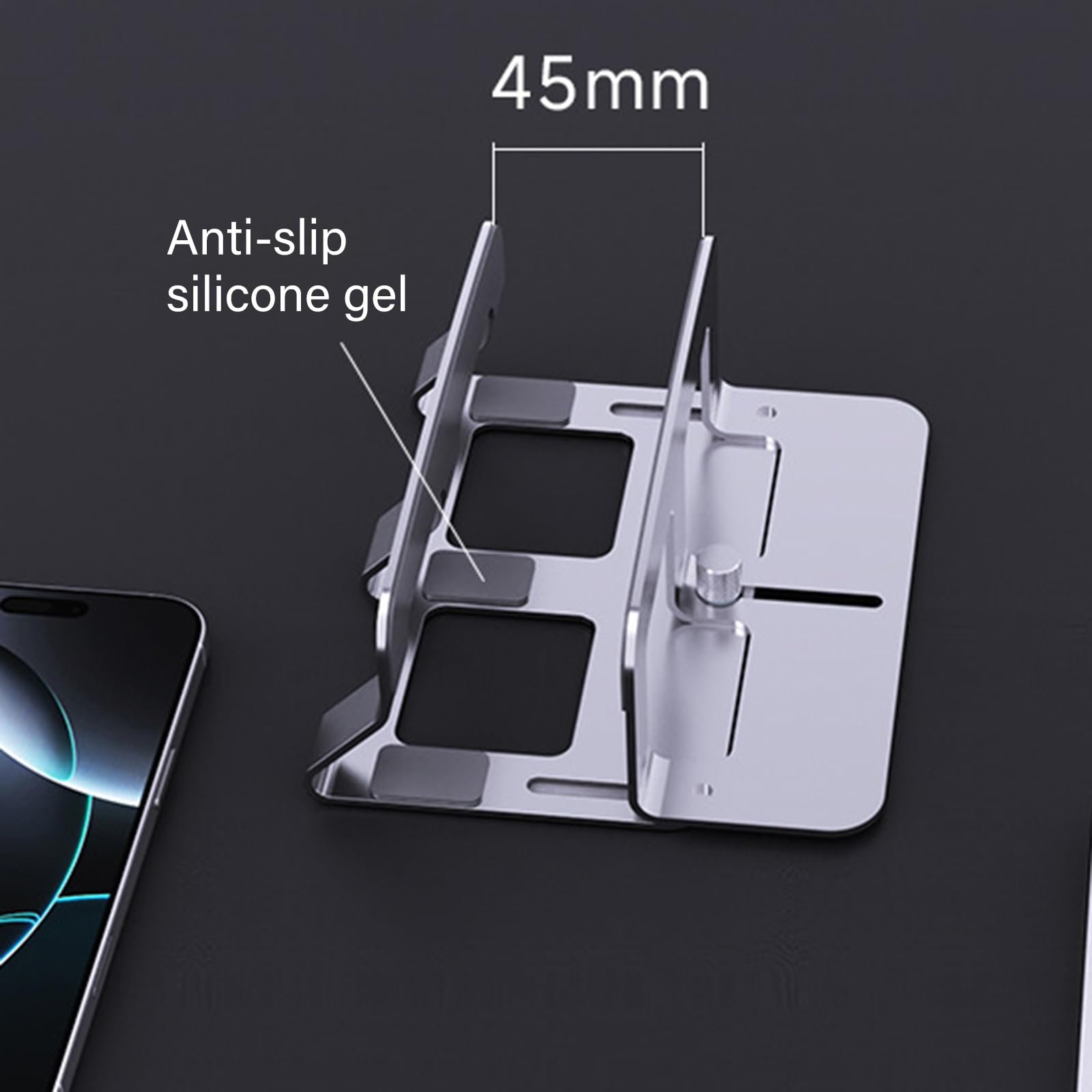 Вертикальная Подставка для Ноутбука с Регулировкой Ширины 14 мм - 50 мм, Алюминиевая, для Дома и Офиса, фото №4