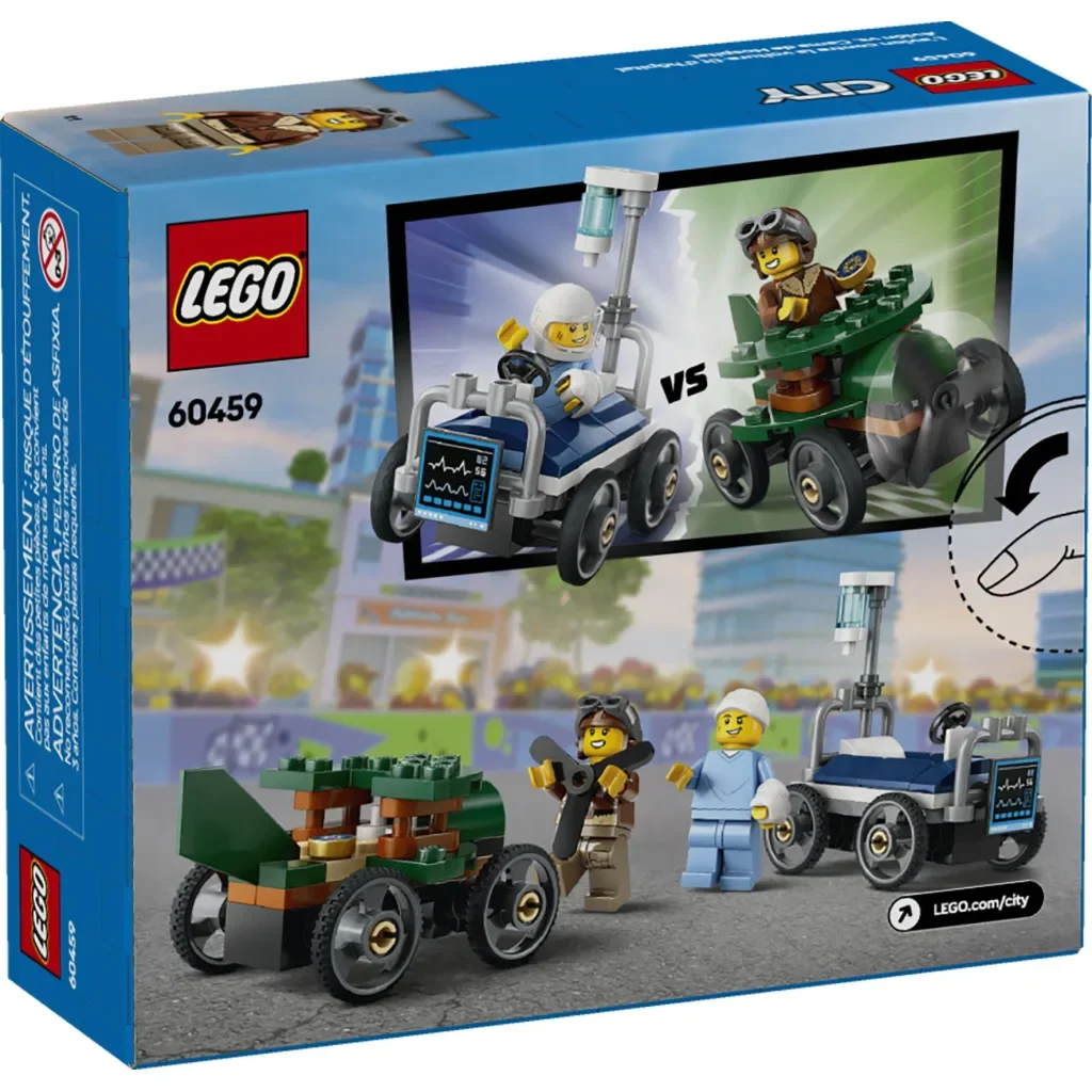 Конструктор LEGO City Самолет против больничной койки - Набор для гонок (60459), фото №5