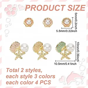 Подвески для ногтей 6 стилей с океанским мотивом 24 шт., украшения для ногтей в форме ракушек, бусины в форме морской звезды, украшения для ногтей, драгоценности, эмалированные сплавные кабошоны для акриловых ногтей, DIY поделки synthetic.ua - Фото 1