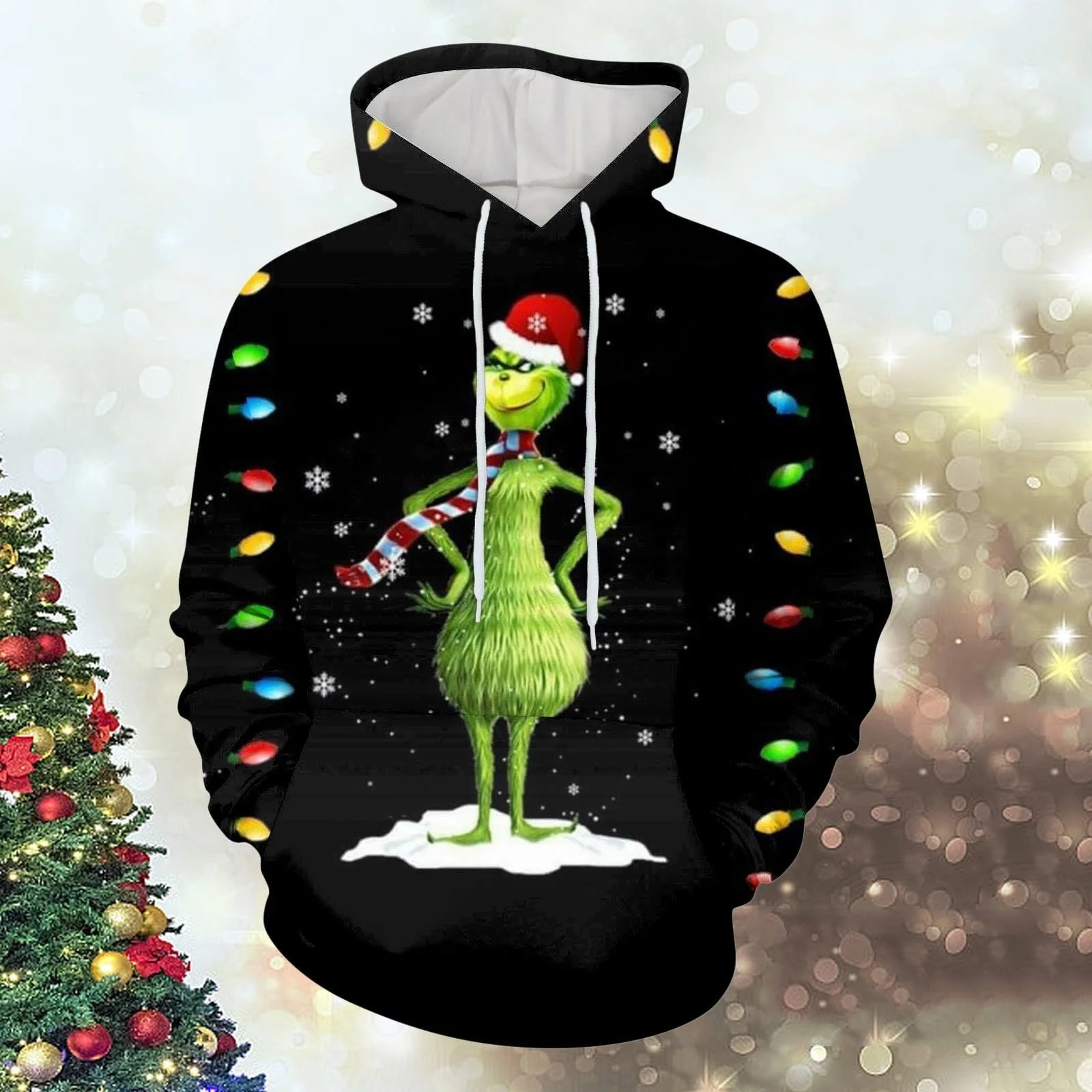 Рождественская Толстовка BHXUTK Женская Рождественская Толстовка Женский Смешной Уродливый Свитшот Женский Oversized Рождественский Джемпер Длинный Рукав Зимняя Толстовка Рождественский Костюм для Женщин Свитшот, фото №2