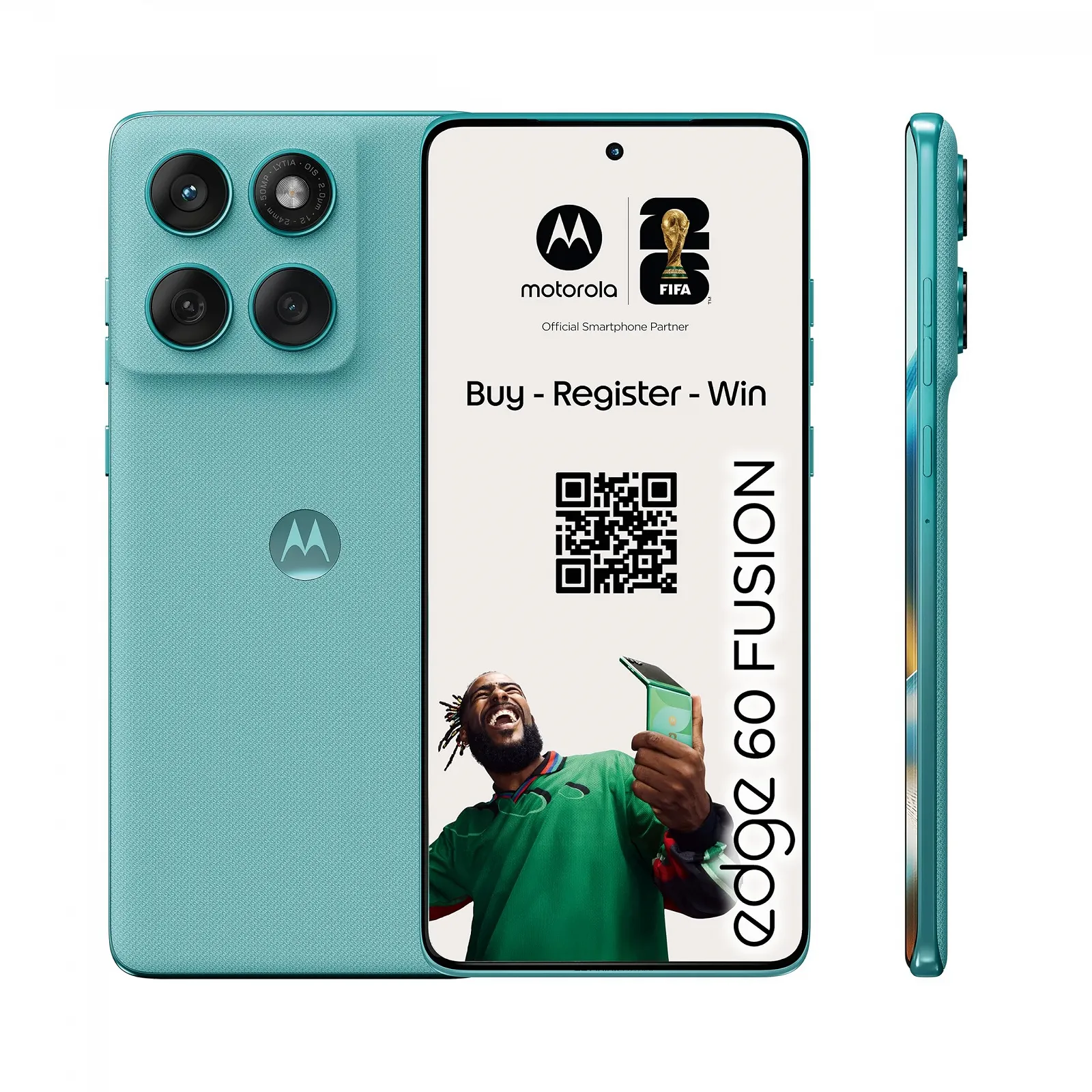 Смартфон Motorola Edge 60 Fusion 8GB RAM 256GB ROM 6,67 дюйма POLED Pantone Amazonite с держателем, фото №1 Смартфон Motorola Edge 60 Fusion 8GB RAM 256GB ROM 6,67 дюйма POLED Pantone Amazonite с держателем, фото №1
