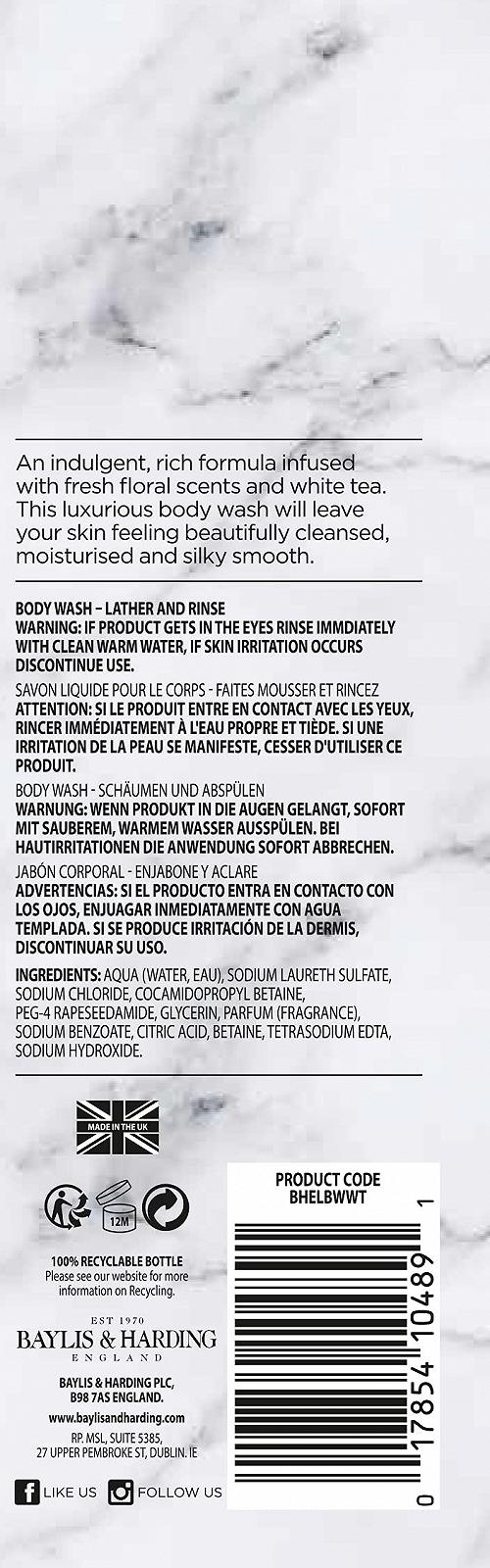 Гель для мытья тела Baylis & Harding Elements White Tea & Neroli 500 мл 4 шт., фото №6 Гель для мытья тела Baylis & Harding Elements White Tea & Neroli 500 мл 4 шт., фото №6