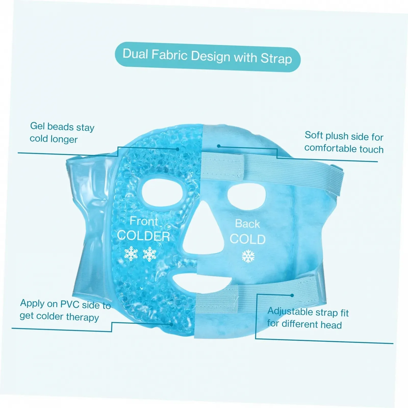 Маска для очей OATIPHO Компрес, що охолоджує, багаторазова, з крижаними перлинами, 2 шт, фото №7