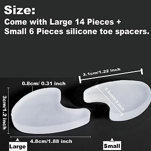 Роздільник для пальців ніг Гелевий 20 шт. Силіконовий коректор для кісточки великого пальця стопи для жінок і чоловіків synthetic.ua - Фото 1