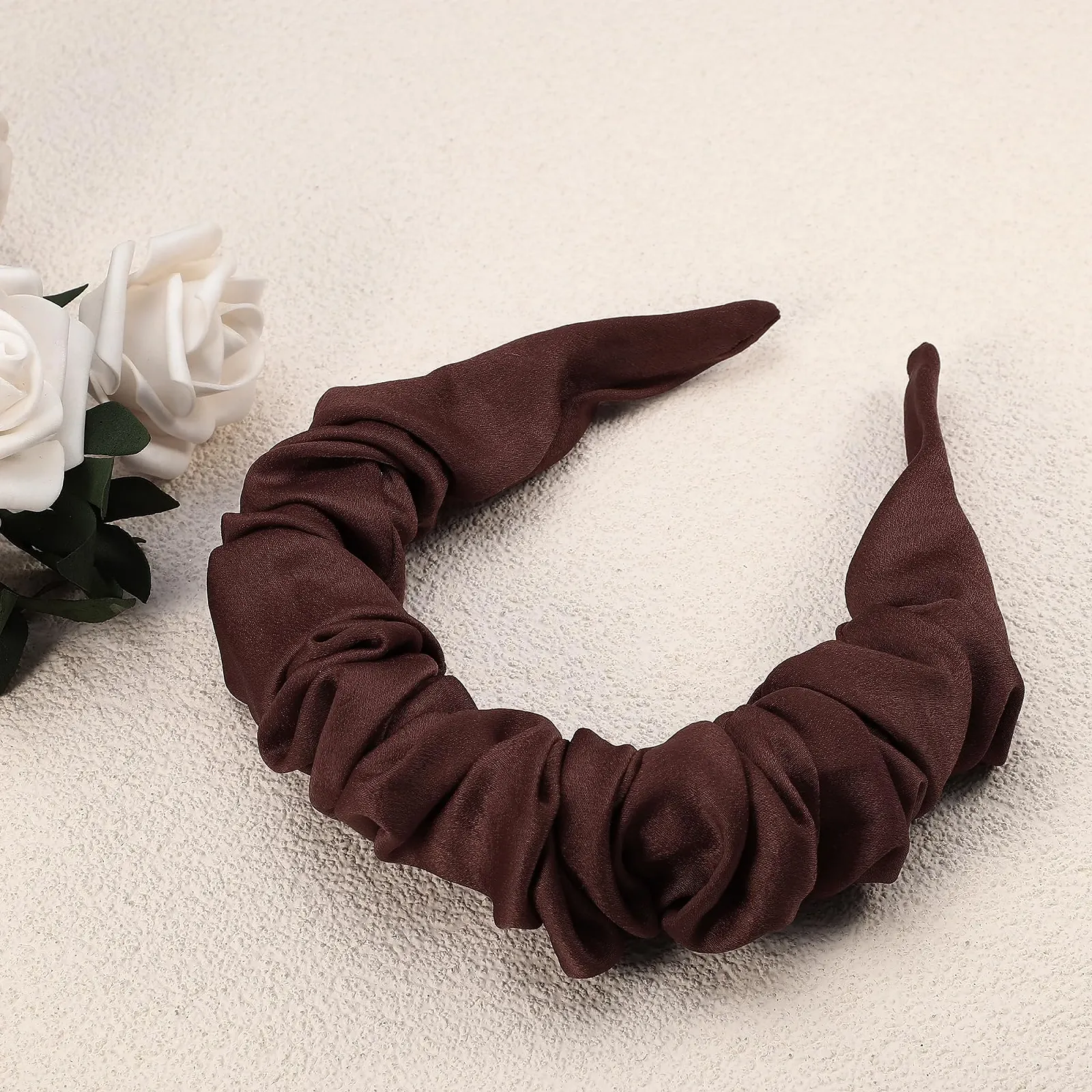 Обруч для волосся VOCOSTE Плісе Однотонний Коричневий, фото №7 Обруч для волосся VOCOSTE Плісе Однотонний Коричневий, фото №7