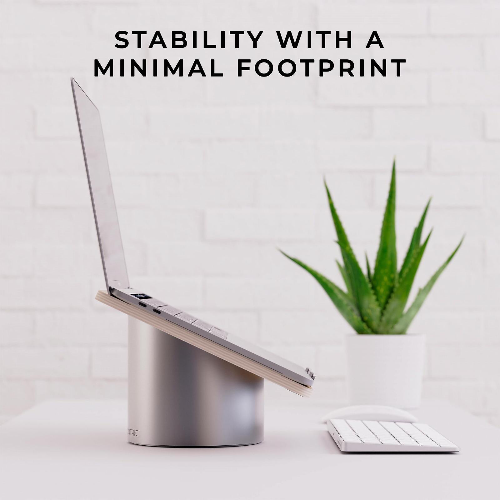 Подставка для ноутбука HumanCentric, алюминий, серый, черный, орех, дерево, фото №5