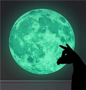 Купити Наклейка на стіну WandSticker4U Світний місяць 30 x 30 см самоклейна флуоресцентна Сіро-блакитний/Зелений - Фото 1 Наклейка на стіну WandSticker4U Світний місяць 30 x 30 см самоклейна флуоресцентна Сіро-блакитний/Зелений - Фото 1