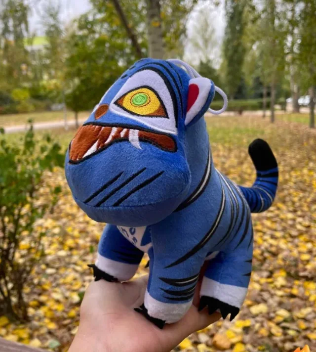 М'яка іграшка Дерпі синій тигр Кейпоп Мисливці на Демонів Derpy K-POP Demon Hunters 20 см, фото №4