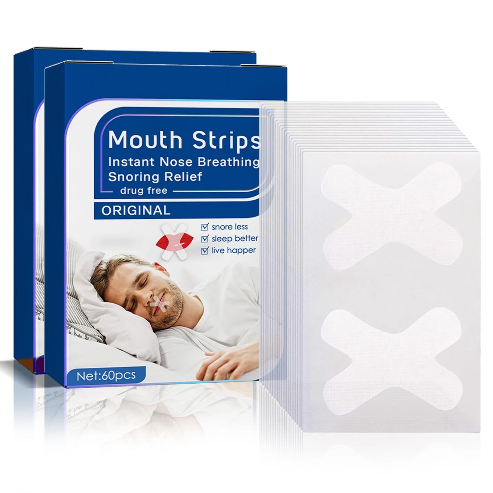 Пластирі для рота (120 шт.) для сну, запобігають хропінню, сприяють розвитку звички дихати носом, фото №1 Пластирі для рота (120 шт.) для сну, запобігають хропінню, сприяють розвитку звички дихати носом, фото №1