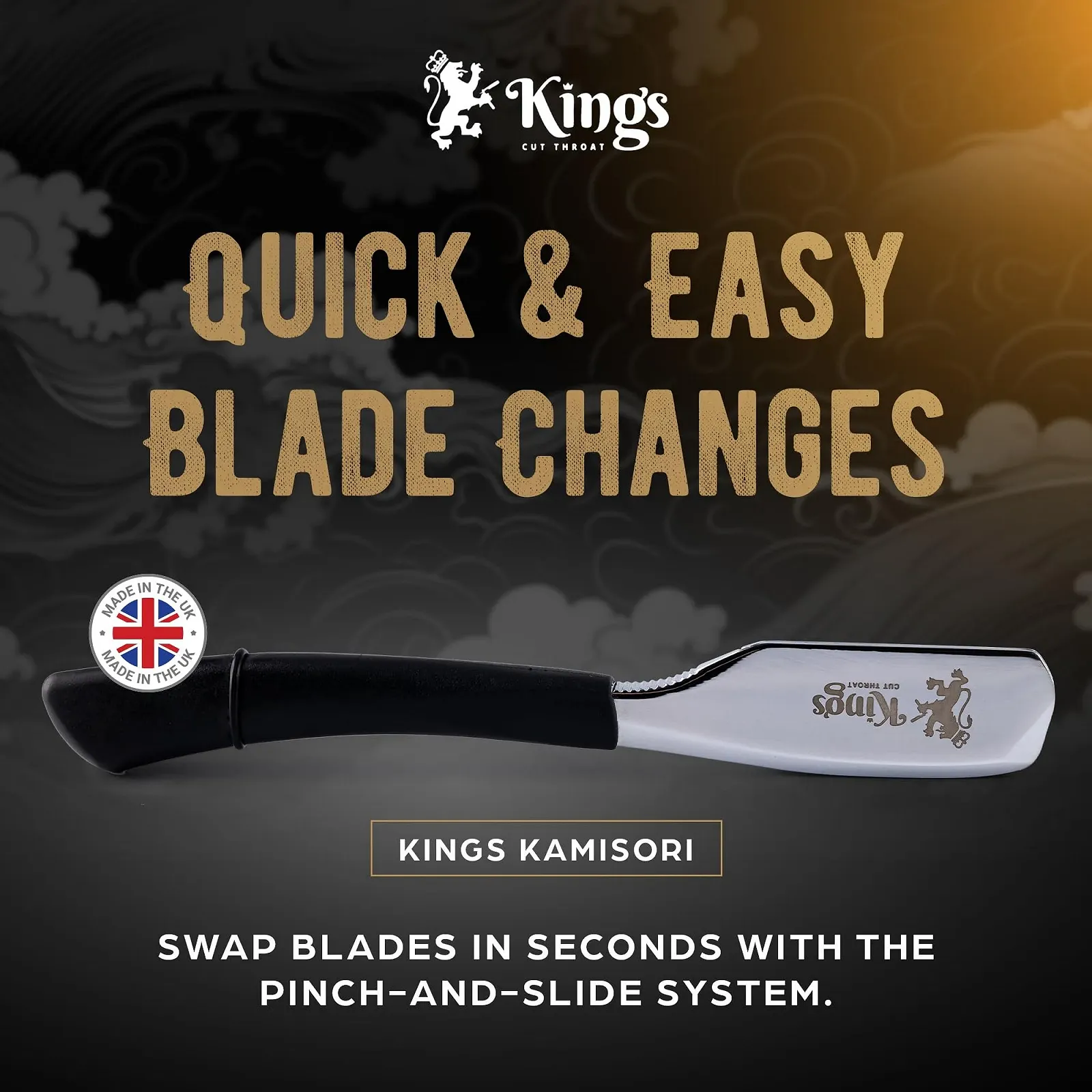 Небезпечна бритва The Kings Cutthroat Kamisori з шкіряним чохлом, фото №3 Небезпечна бритва The Kings Cutthroat Kamisori з шкіряним чохлом, фото №3