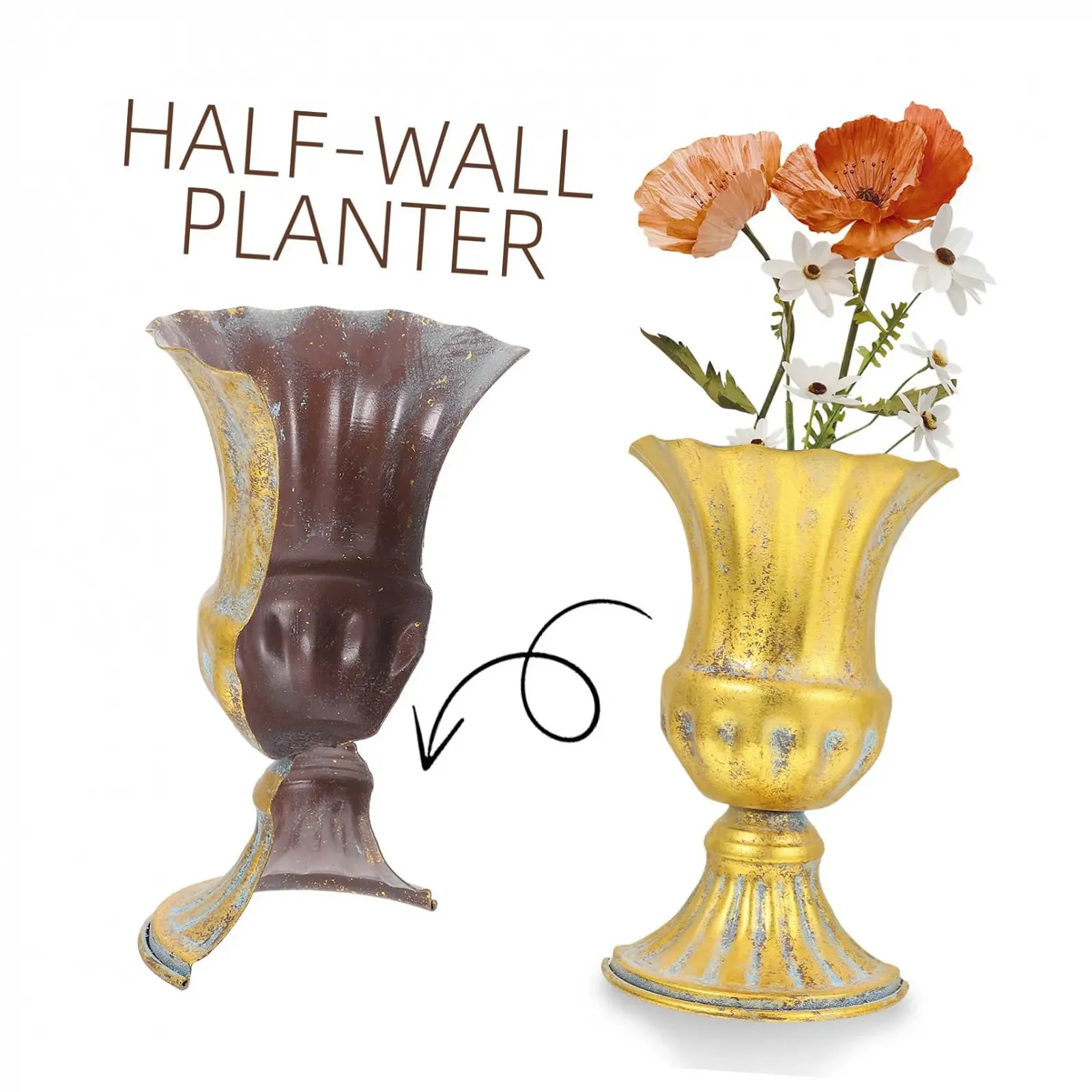 Настінне кашпо HEMOTON Рустикальний стиль напівваза залізо, фото №9 Настінне кашпо HEMOTON Рустикальний стиль напівваза залізо, фото №9