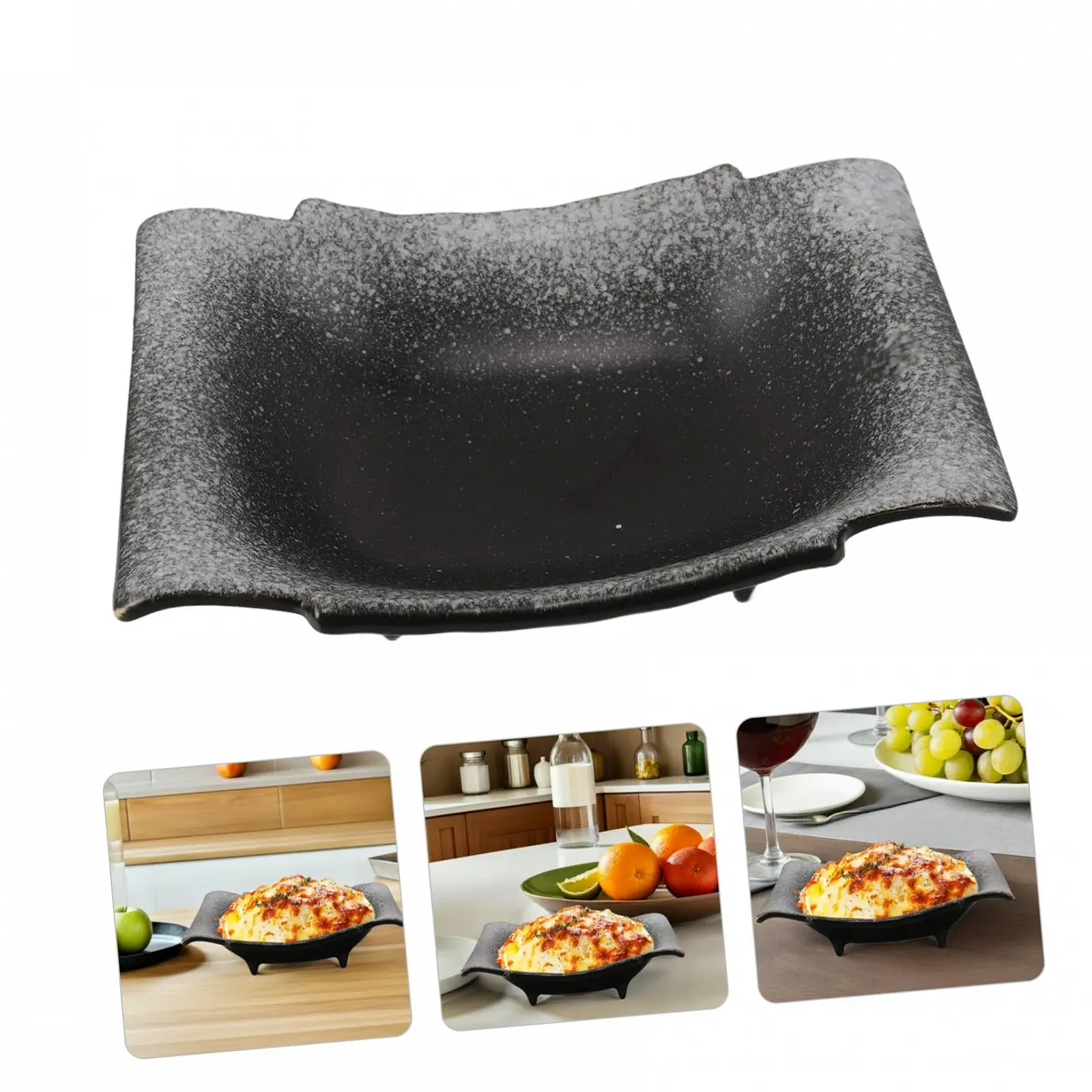 Форма для запекания керамическая прямоугольная в японском стиле с эргономичными ручками маленькая, фото №8 Форма для запекания керамическая прямоугольная в японском стиле с эргономичными ручками маленькая, фото №8