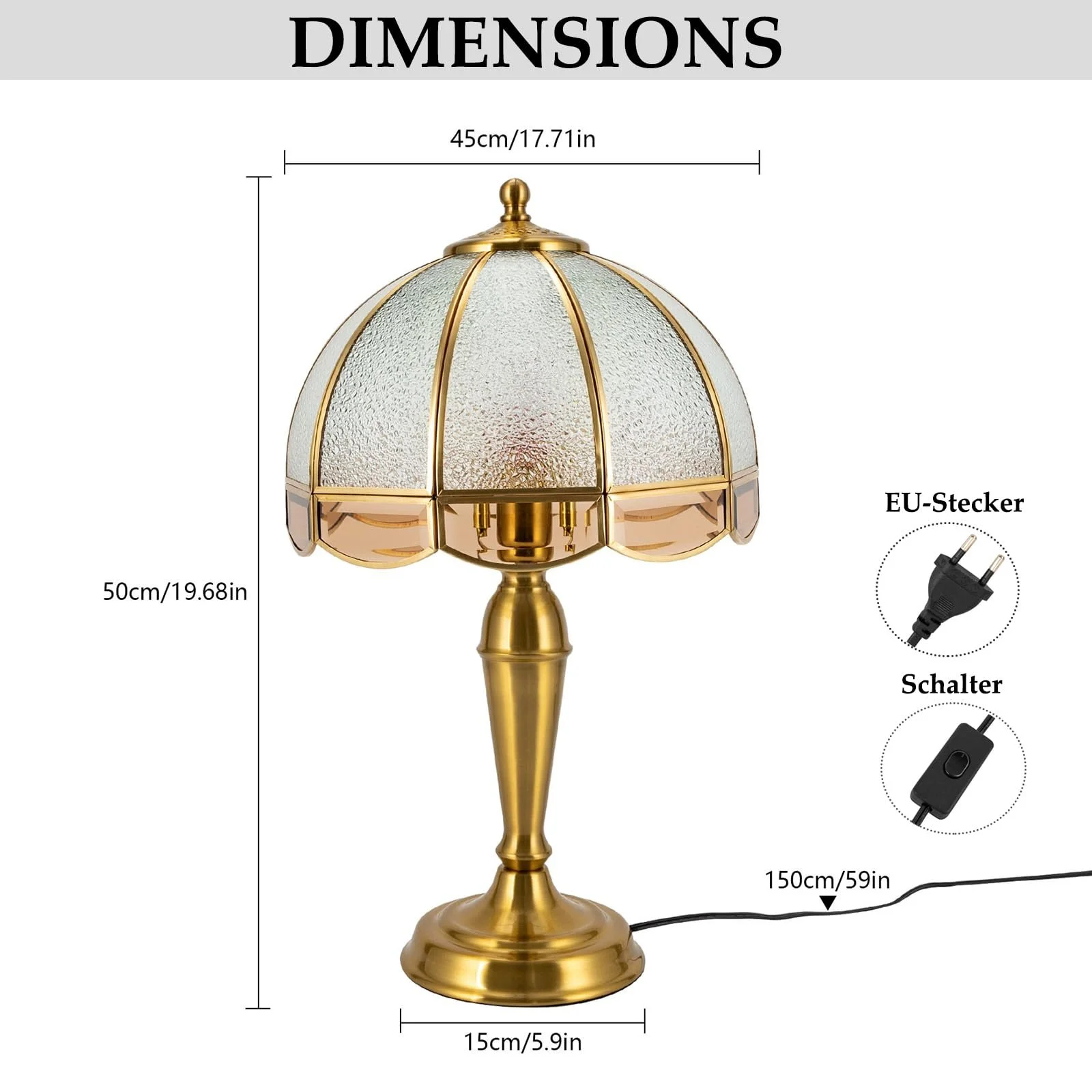 Настільна лампа Vintage Touch E27 Золотий 40 Вт 5-8 м², фото №3