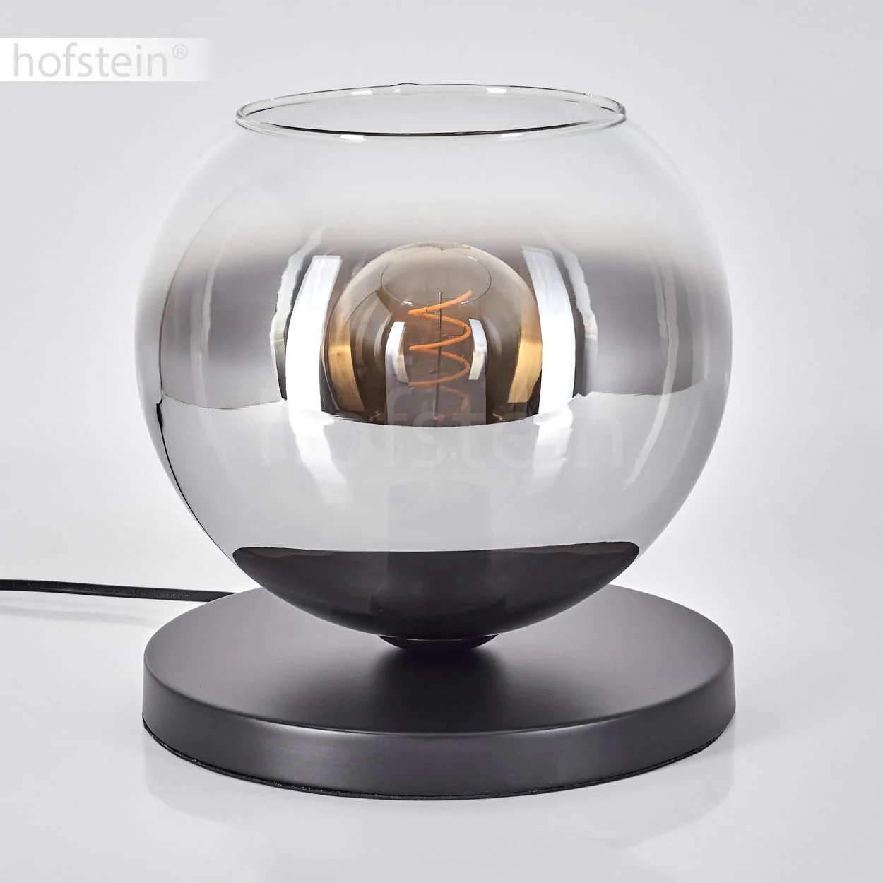 Настільна лампа Koyoto Метал/Скло 25 см E27 Чорний/Димчастий/Прозорий, фото №9