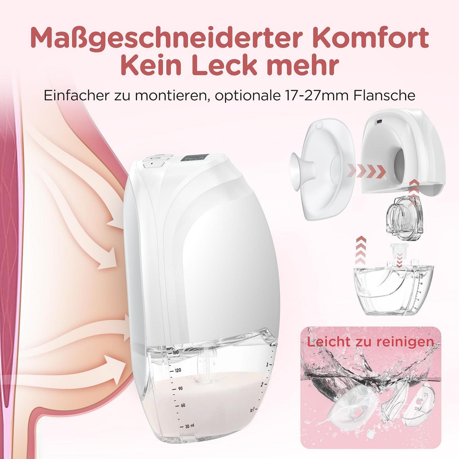 Молокоотсос электрический портативный Hands-Free Jheppbay All-in-one, безболезненный, без BPA, с фланцем 17/19/21/24 мм, 2 шт. в упаковке, фото №2 Молокоотсос электрический портативный Hands-Free Jheppbay All-in-one, безболезненный, без BPA, с фланцем 17/19/21/24 мм, 2 шт. в упаковке, фото №2