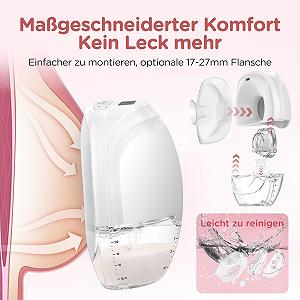 Молокоотсос электрический портативный Hands-Free Jheppbay All-in-one, безболезненный, без BPA, с фланцем 17/19/21/24 мм, 2 шт. в упаковке synthetic.ua - Фото 1