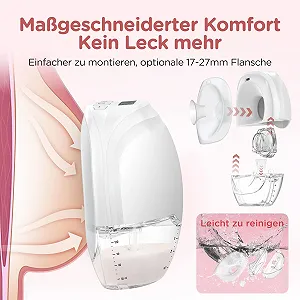 Молоковідсмоктувач електричний портативний Hands-Free Jheppbay All-in-one, безболісний, без BPA, з фланцем 17/19/21/24 мм, 2 шт. в упаковці synthetic.ua - Фото 1