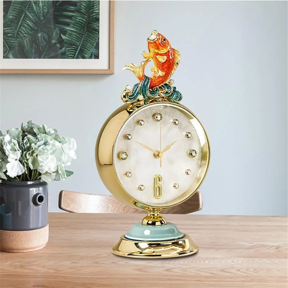 Настільний годинник Aioneer в китайському стилі, безшумний, декоративний, прикраса столу, фото №6