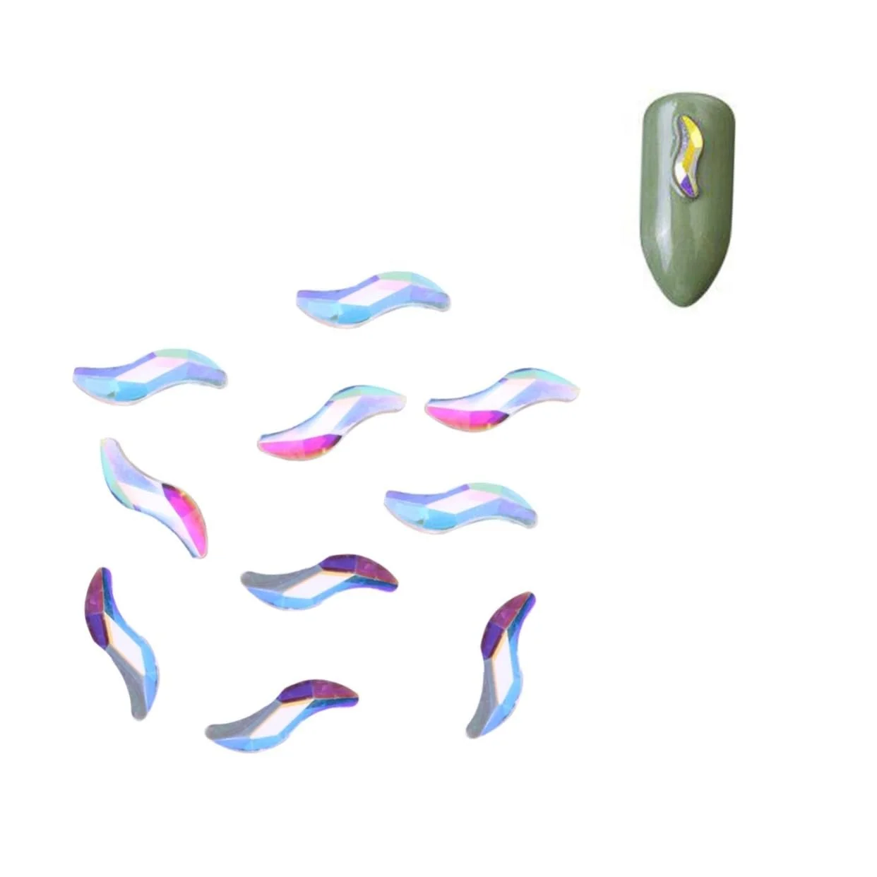 Украшения для ногтей FRCOLOR Плоские Стразы для ногтей Украшение для ногтей Кристалл Блестящие Стразы для ногтей Кристальные Стразы для ногтей Симфония Стразы для ногтей Набор страз для ногтей 10 шт., фото №1