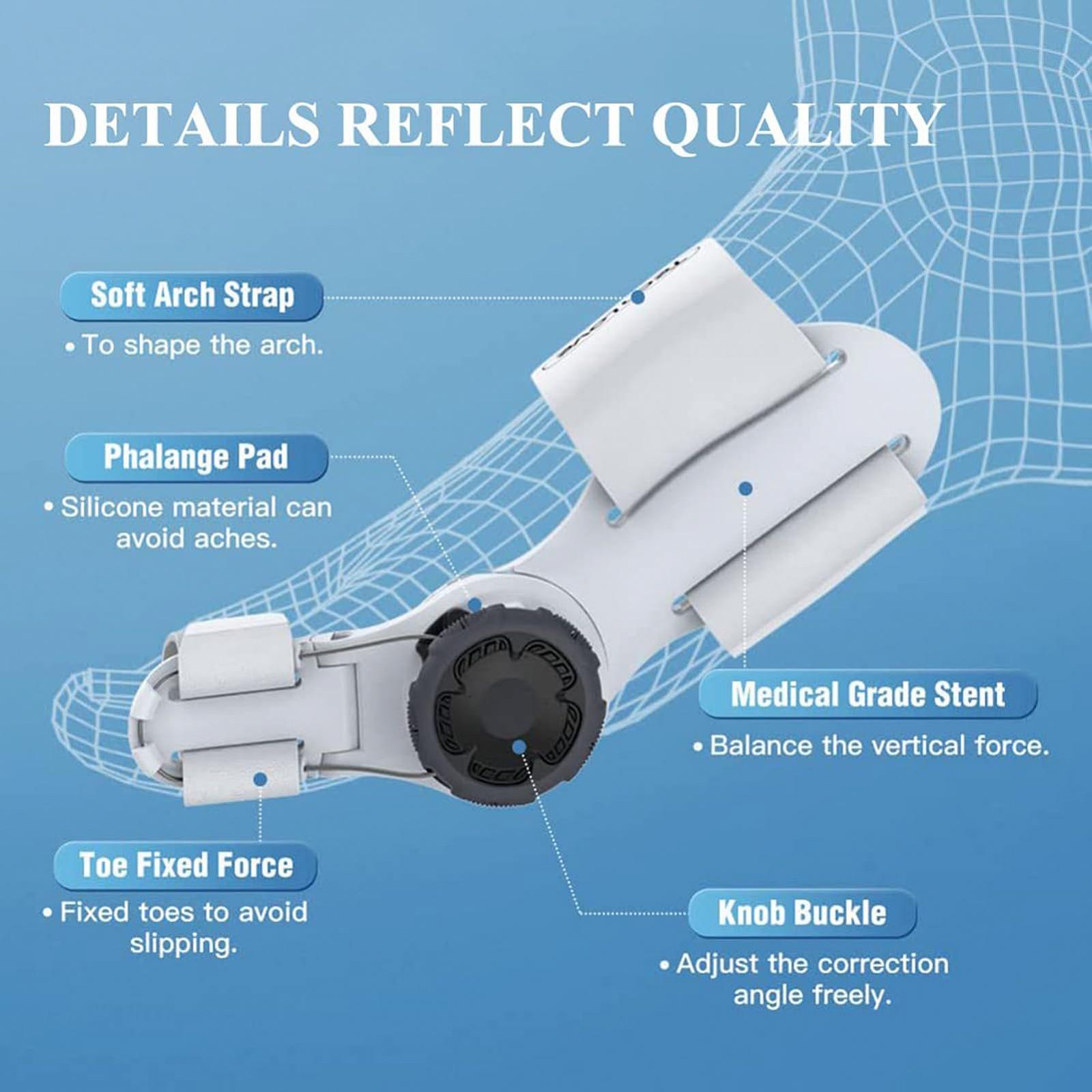 Коректор великого пальця стопи з тренувальним ременем, регульована нічна, фото №2