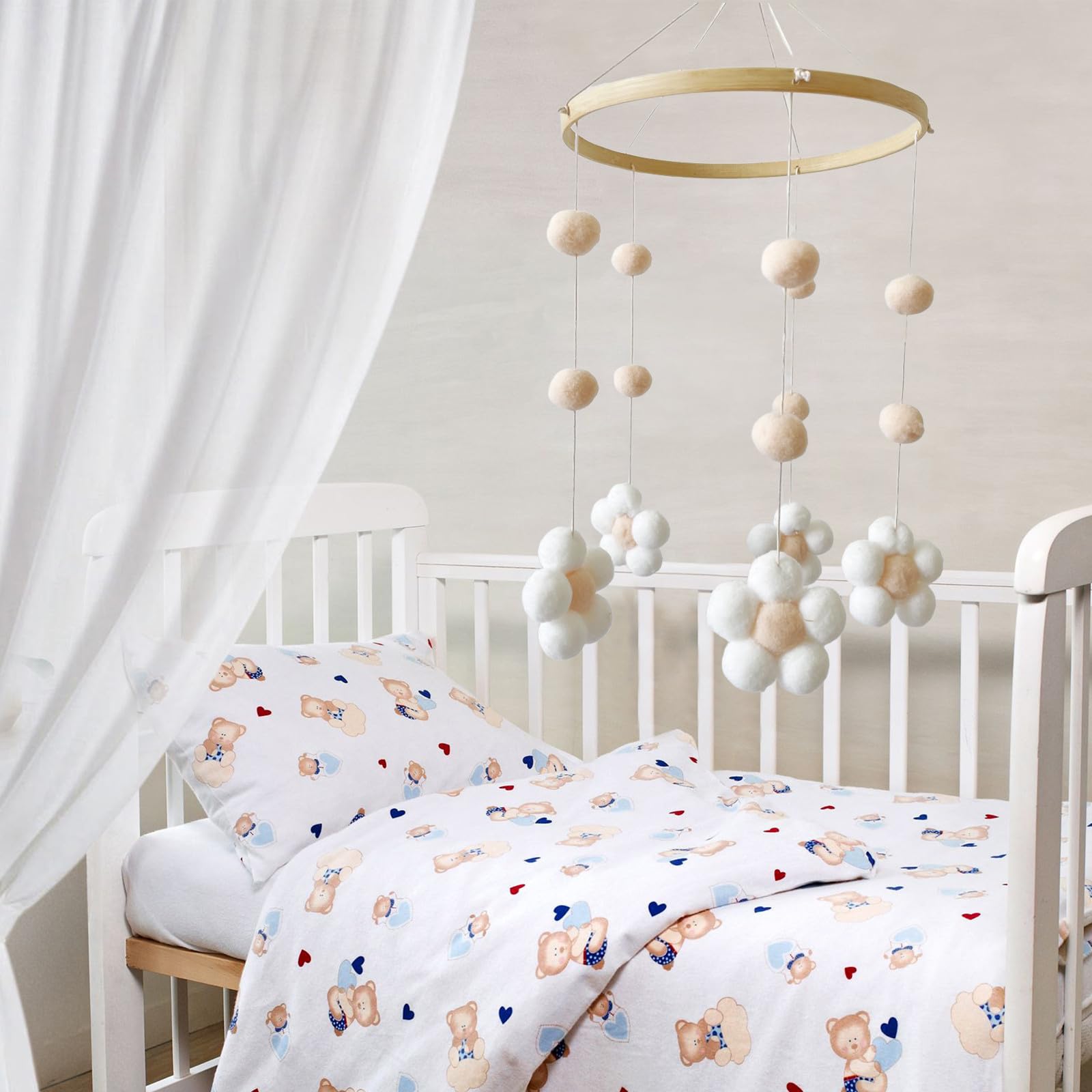 Подвеска Herfair Flowers Ветряные колокольчики для младенцев Бежевая, фото №2 Подвеска Herfair Flowers Ветряные колокольчики для младенцев Бежевая, фото №2