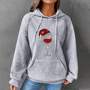 Рождественский джемпер Qixiu Женский Худи Санта Клаус Рождественский Худи Свитшот Уличный Стиль Oversize Длинный Рукав Рождественский Пуловер Топы для Подростков synthetic.ua - Фото 1